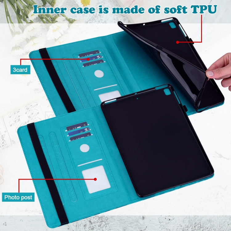For Lenovo Tab P11 Gen 2 Tree & Deer Pattern Embossed Leather Tablet Case(Blue) - Lenovo by PMC TechLife | Online Shopping South Africa | PMC TechLife | Buy Now Pay Later Mobicred