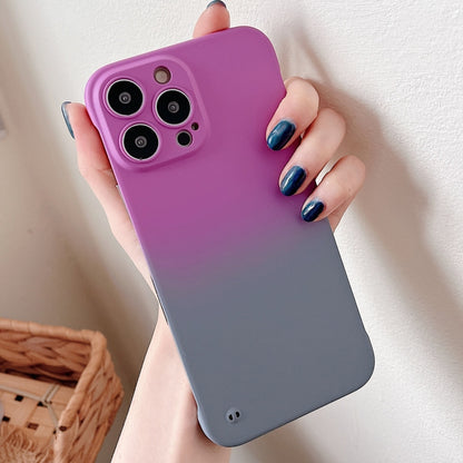 For iPhone 14 Pro Frameless Skin Feel Gradient Phone Case(Dark Purple + Grey) - iPhone 14 Pro Cases by PMC Jewellery | Online Shopping South Africa | PMC Jewellery | Buy Now Pay Later Mobicred