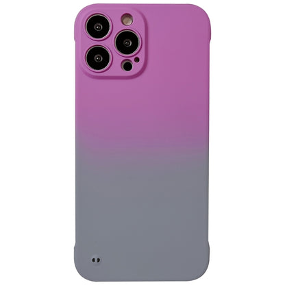 For iPhone 12 Frameless Skin Feel Gradient Phone Case(Dark Purple + Grey) - iPhone 12 / 12 Pro Cases by PMC Jewellery | Online Shopping South Africa | PMC Jewellery | Buy Now Pay Later Mobicred