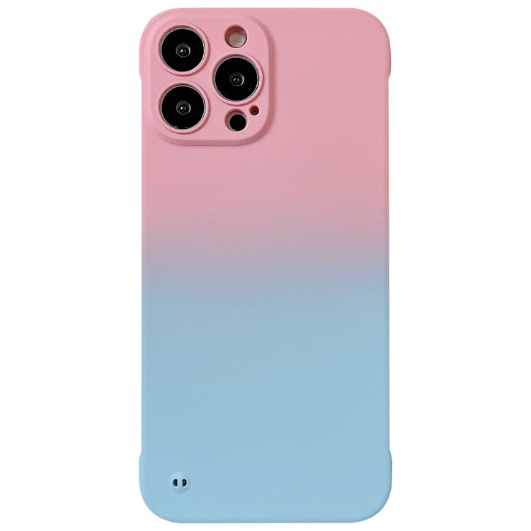 For iPhone 11 Frameless Skin Feel Gradient Phone Case(Pink + Light Blue) - iPhone 11 Cases by PMC Jewellery | Online Shopping South Africa | PMC Jewellery | Buy Now Pay Later Mobicred