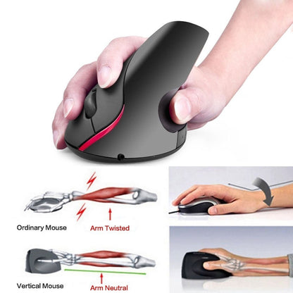 HXSJ A889 6 Keys 2400DPI 2.4GHz Vertical Wireless Mouse Rechargeable(Black) - Wireless Mice by HXSJ | Online Shopping South Africa | PMC Jewellery | Buy Now Pay Later Mobicred