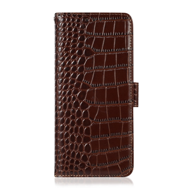 For Honor X5 Crocodile Top Layer Cowhide Leather Phone Case(Brown) - Honor Cases by PMC TechLife | Online Shopping South Africa | PMC TechLife | Buy Now Pay Later Mobicred
