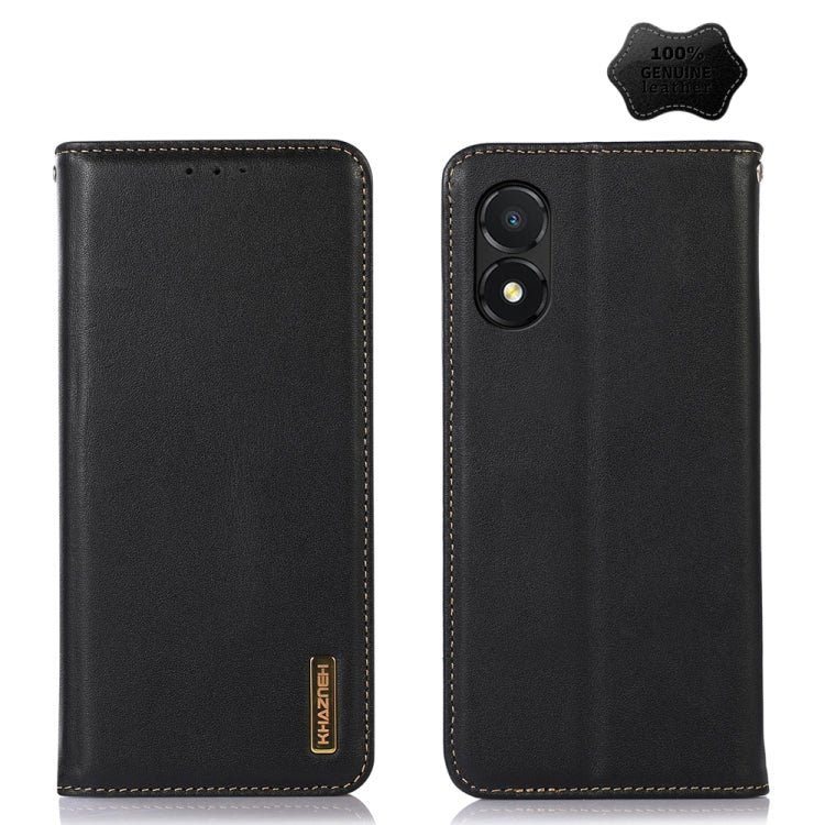 For Honor X5 KHAZNEH Nappa Top Layer Cowhide Leather Phone Case(Black) - Honor Cases by PMC TechLife | Online Shopping South Africa | PMC TechLife | Buy Now Pay Later Mobicred