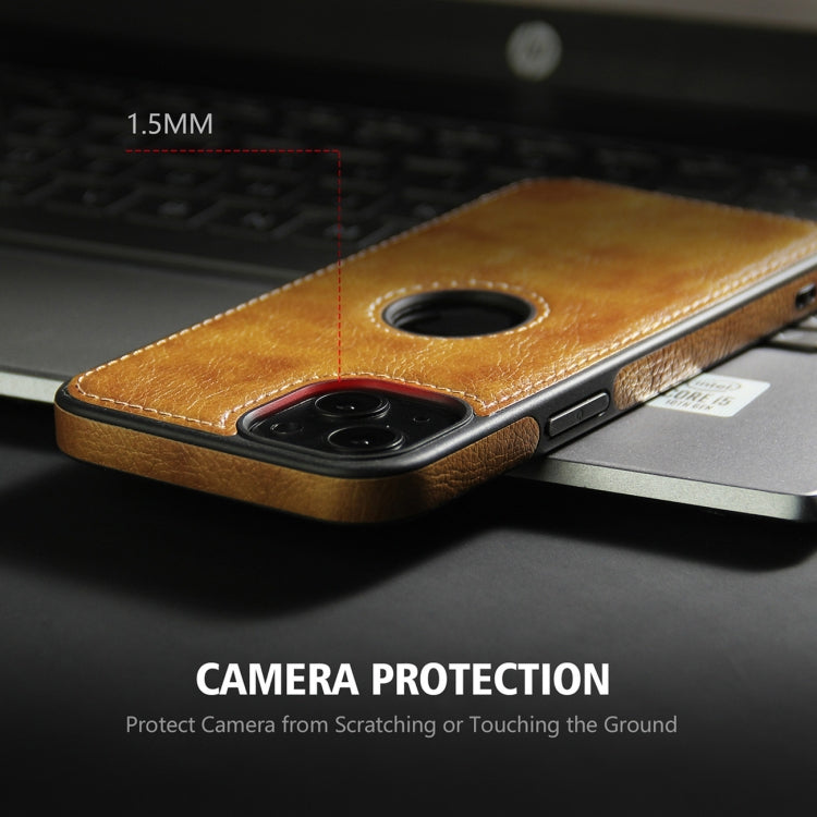 For iPhone 13 Pro Max Leather Texture Stitching Phone Case(Brown) - iPhone 13 Pro Max Cases by PMC TechLife | Online Shopping South Africa | PMC TechLife