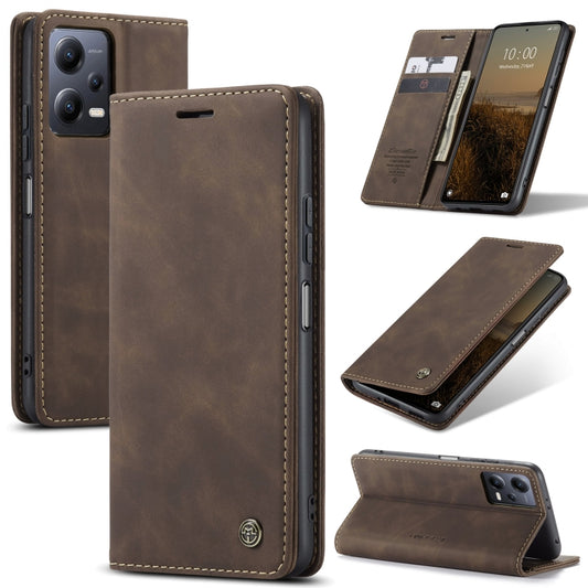 For Xiaomi Redmi Note 12 5G / Poco X5 CaseMe 013 Multifunctional Horizontal Flip Leather Phone Case(Coffee) - Xiaomi Cases by CaseMe | Online Shopping South Africa | PMC Jewellery | Buy Now Pay Later Mobicred