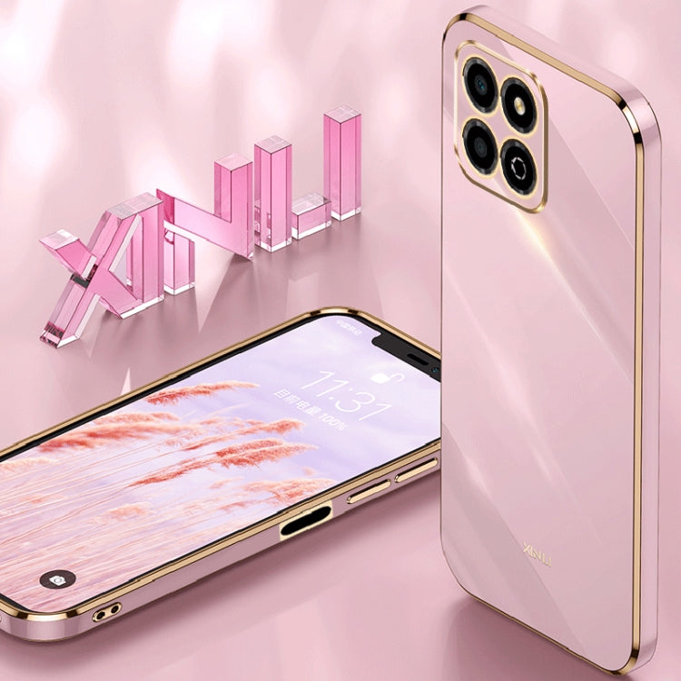 For Honor X8a 2023 XINLI Straight Edge 6D Electroplate TPU Phone Case(White) - Honor Cases by XINLI | Online Shopping South Africa | PMC Jewellery
