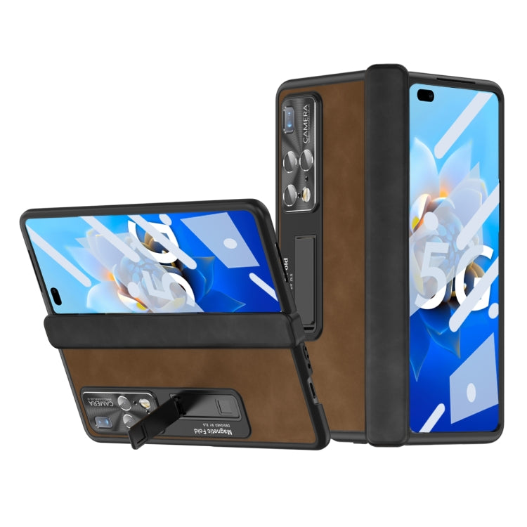 For Huawei Mate X2 5G Napa Texture All-inclusive Phone Case(Brown) - Huawei Cases by PMC TechLife | Online Shopping South Africa | PMC TechLife | Buy Now Pay Later Mobicred