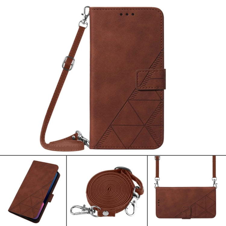 For OPPO  Reno 8T 4G Global Crossbody 3D Embossed Flip Leather Phone Case(Brown) - OPPO Cases by PMC Jewellery | Online Shopping South Africa | PMC Jewellery | Buy Now Pay Later Mobicred
