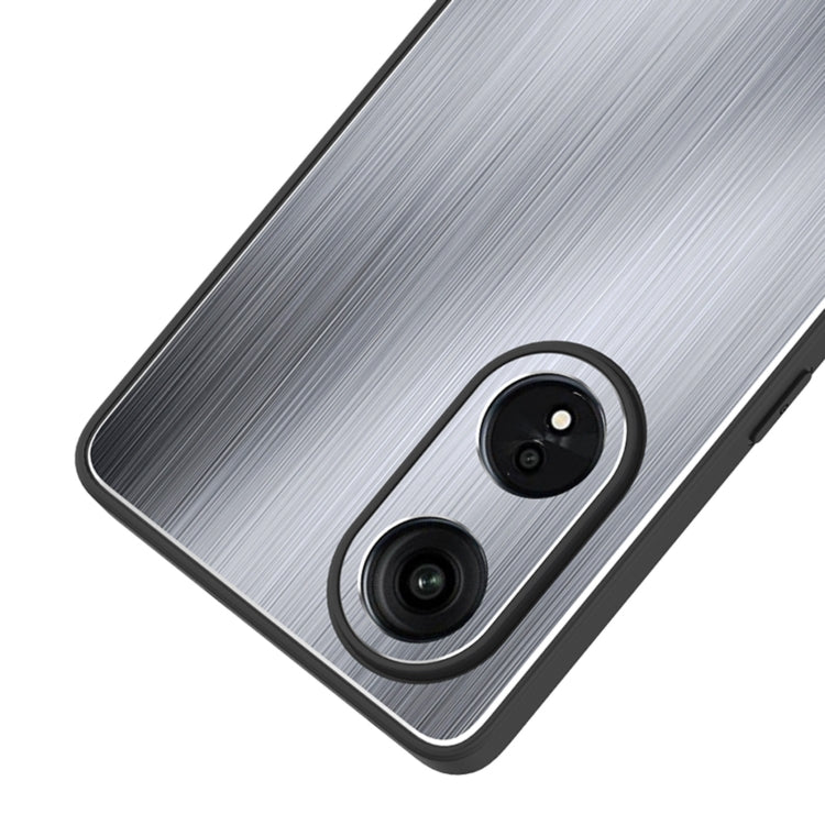 For OPPO A1 Pro / A98 Metal Brushed Texture Shockproof Phone Case(Silver) - OPPO Cases by PMC TechLife | Online Shopping South Africa | PMC TechLife | Buy Now Pay Later Mobicred
