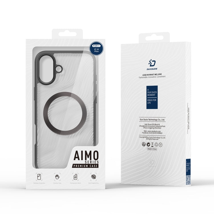 For iPhone 16 Plus DUX DUCIS Aimo Mag Series TPU + PC MagSafe Frosted Feel Phone Case(Black) - iPhone 16 Plus Cases by DUX DUCIS | Online Shopping South Africa | PMC Jewellery | Buy Now Pay Later Mobicred