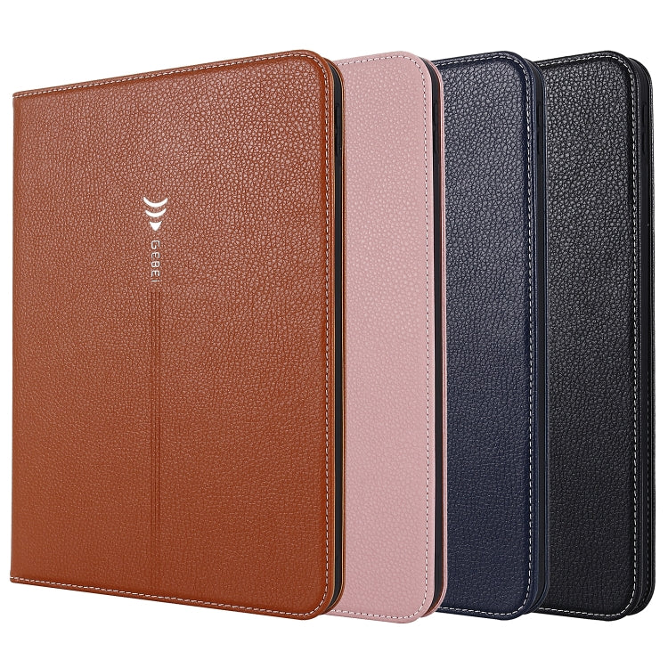 For iPad 2025 / 2022 GEBEI Silk Texture Flip Tablet Leather Case(Brown) - free shipping - PMc TechLife - Order now!