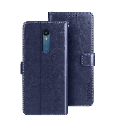 For Sharp Rouvo V idewei Crazy Horse Texture Leather Phone Case with Holder(Blue) - Leather Bag by idewei | Online Shopping South Africa | PMC Jewellery | Buy Now Pay Later Mobicred