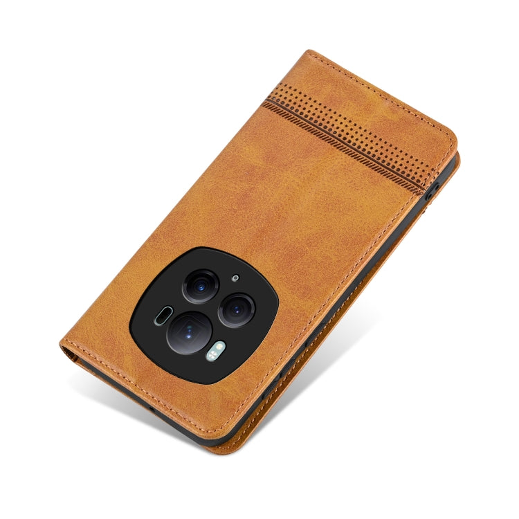 For Honor Magic6 Pro AZNS Magnetic Calf Texture Flip Leather Phone Case(Light Brown) - Honor Cases by AZNS | Online Shopping South Africa | PMC Jewellery | Buy Now Pay Later Mobicred