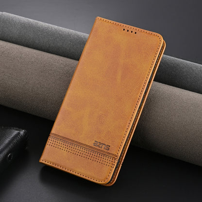 For Honor Magic6 AZNS Magnetic Calf Texture Flip Leather Phone Case(Light Brown) - Honor Cases by AZNS | Online Shopping South Africa | PMC Jewellery | Buy Now Pay Later Mobicred