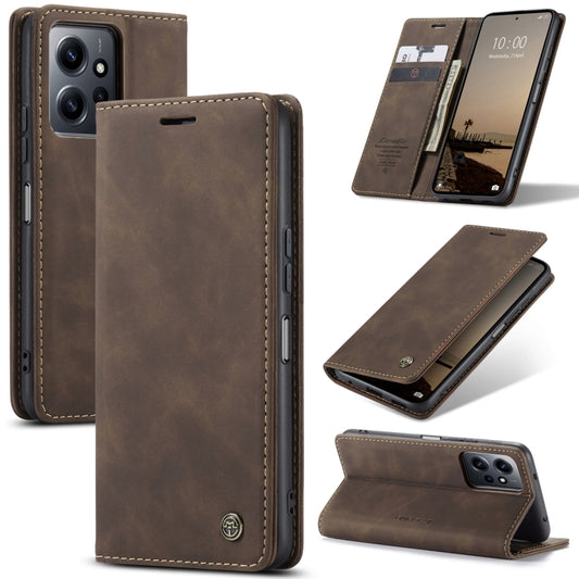 For Xiaomi Redmi Note 12 4G Global CaseMe 013 Multifunctional Horizontal Flip Leather Phone Case(Coffee) - Xiaomi Cases by CaseMe | Online Shopping South Africa | PMC Jewellery | Buy Now Pay Later Mobicred