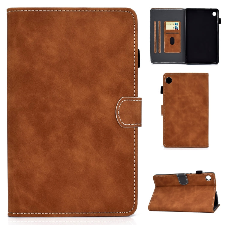 For Huawei MatePad 10.4 2022 Cowhide Texture Leather Tablet Case(Brown) - Huawei by PMC Jewellery | Online Shopping South Africa | PMC Jewellery