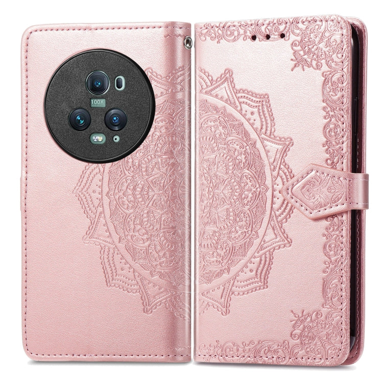 For Honor Magic5 Pro Mandala Flower Embossed Leather Phone Case(Rose Gold) - Honor Cases by PMC TechLife | Online Shopping South Africa | PMC TechLife | Buy Now Pay Later Mobicred
