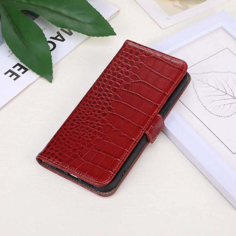 For Motorola Moto G34 Crocodile Top Layer Cowhide Leather Phone Case(Red) - Motorola Cases by PMC TechLife | Online Shopping South Africa | PMC TechLife | Buy Now Pay Later Mobicred