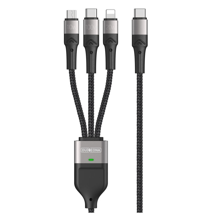 DUZZONA A4 5A USB-C / Type-C to USB-C / Type-C + 8 Pin + Micro USB Fast Charging Data Cable, Cable Length: 1.3m - Multifunction Cable by DUZZONA | Online Shopping South Africa | PMC Jewellery | Buy Now Pay Later Mobicred