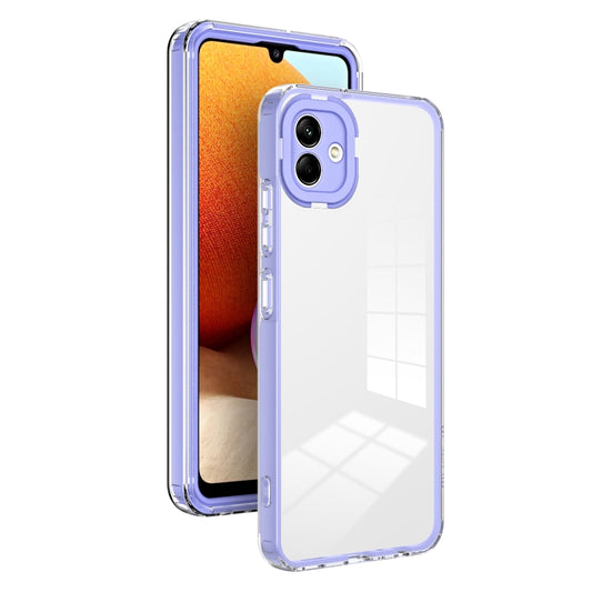 For Samsung Galaxy A04e 3 in 1 Clear TPU Color PC Frame Phone Case(Purple) - Galaxy Phone Cases by PMC Jewellery | Online Shopping South Africa | PMC Jewellery