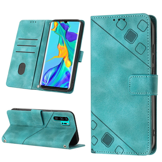 For Huawei P30 Pro Skin-feel Embossed Leather Phone Case(Green) - Huawei Cases by PMC Jewellery | Online Shopping South Africa | PMC Jewellery