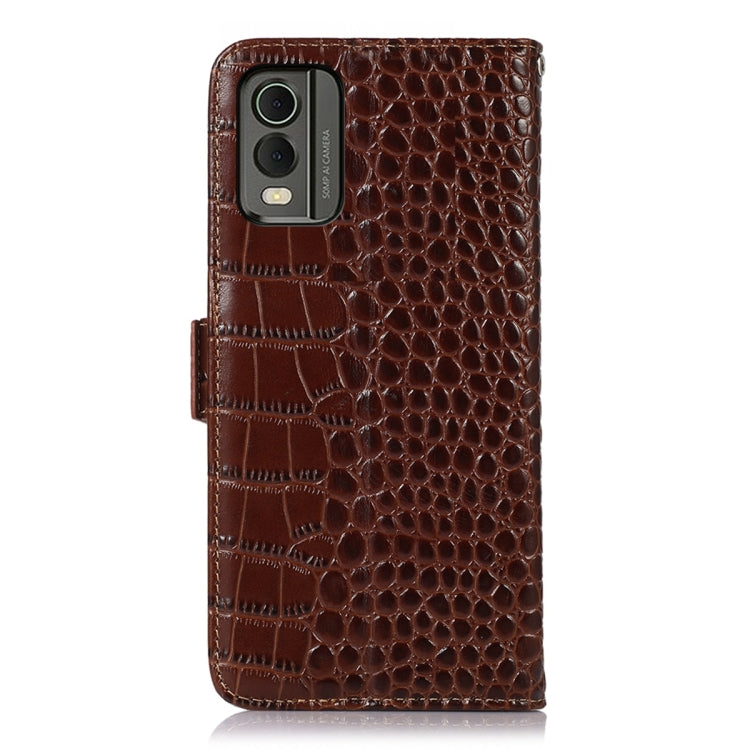 For Nokia C32 4G Crocodile Top Layer Cowhide Leather Phone Case(Brown) - free shipping - PMC TechLife - Order now!