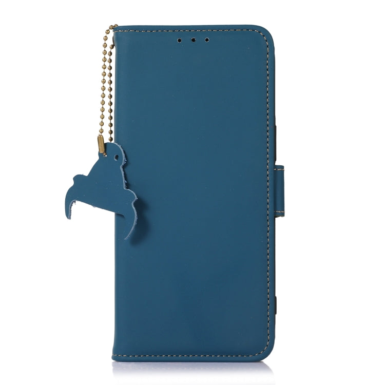 For Nokia G42 Genuine Leather Magnetic RFID Leather Phone Case(Blue) - Nokia Cases by PMC TechLife | Online Shopping South Africa | PMC TechLife | Buy Now Pay Later Mobicred