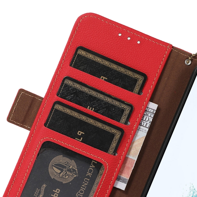 For Google Pixel 8 Pro Side-Magnetic TJ Genuine Leather RFID Phone Case(Red) - Google Cases by PMC TechLife | Online Shopping South Africa | PMC TechLife | Buy Now Pay Later Mobicred