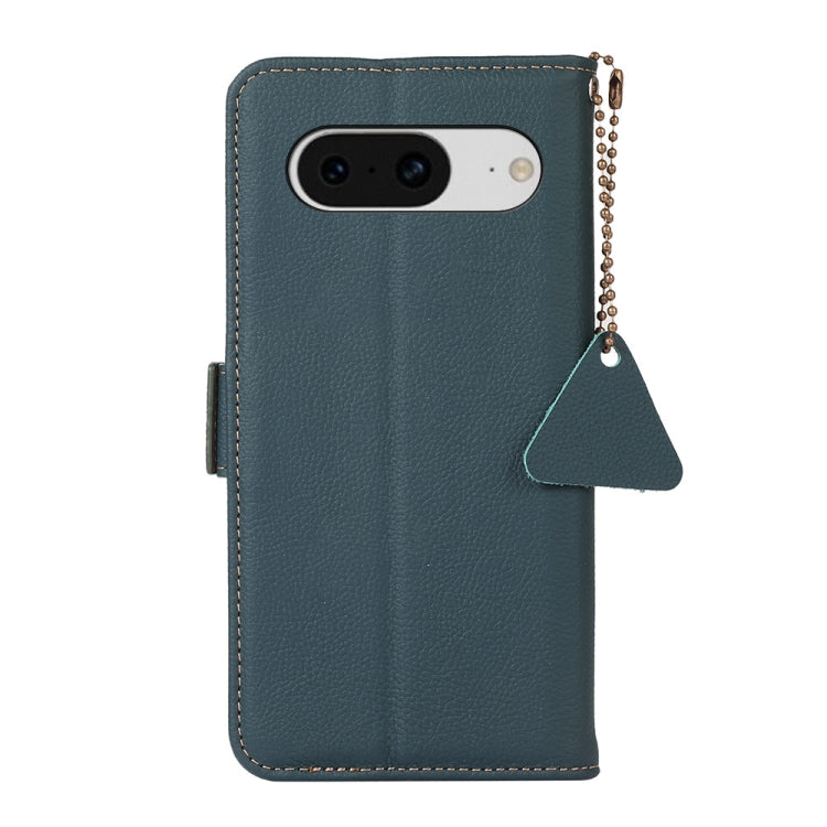 For Google Pixel 8 Side-Magnetic TJ Genuine Leather RFID Phone Case(Green) - Google Cases by PMC TechLife | Online Shopping South Africa | PMC TechLife | Buy Now Pay Later Mobicred