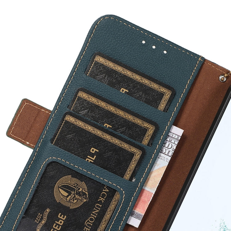 For Google Pixel 8 Side-Magnetic TJ Genuine Leather RFID Phone Case(Green) - Google Cases by PMC TechLife | Online Shopping South Africa | PMC TechLife | Buy Now Pay Later Mobicred