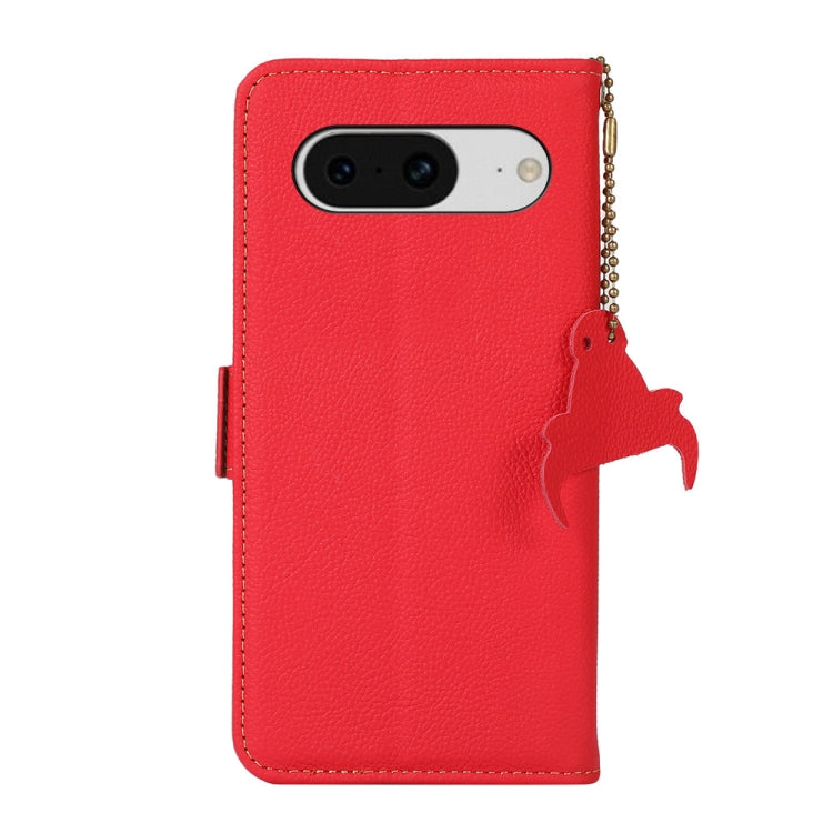 For Google Pixel 8 Side-Magnetic TJ Genuine Leather RFID Phone Case(Red) - Google Cases by PMC TechLife | Online Shopping South Africa | PMC TechLife | Buy Now Pay Later Mobicred