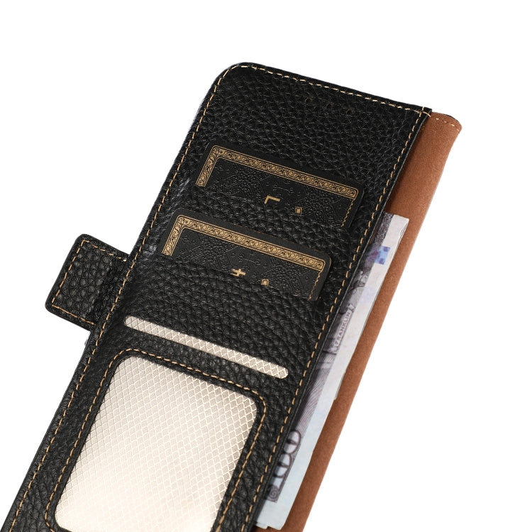 For Google Pixel 8 Pro KHAZNEH Side-Magnetic Litchi Genuine Leather RFID Phone Case(Black) - Google Cases by PMC TechLife | Online Shopping South Africa | PMC TechLife | Buy Now Pay Later Mobicred