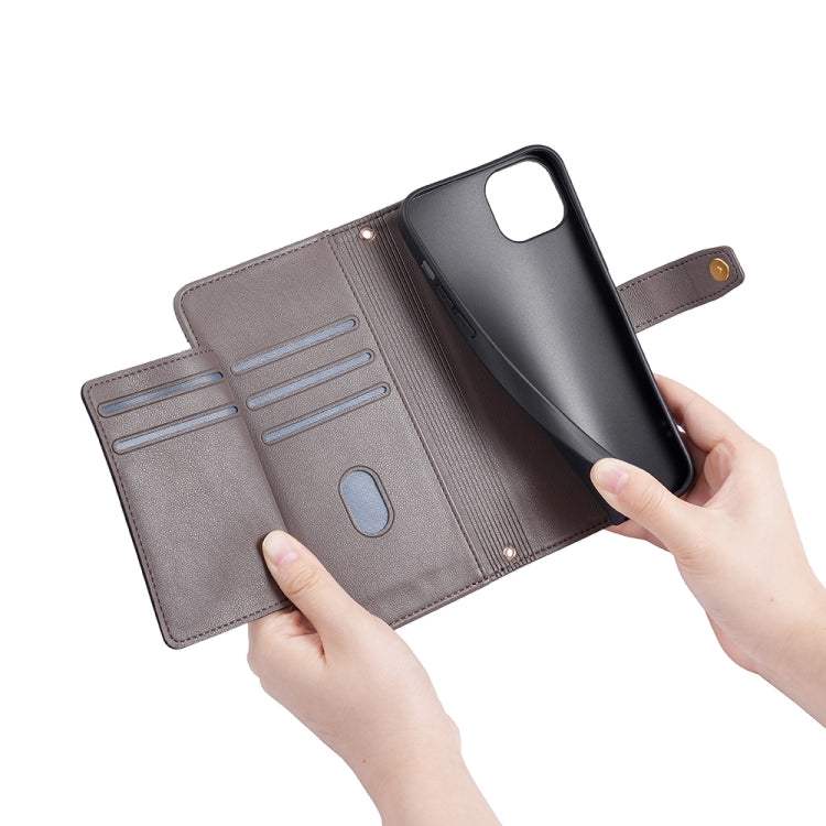 For Tecno Camon 19 / 19 Pro Sheep Texture Cross-body Zipper Wallet Leather Phone Case(Grey) - Tecno Cases by PMC TechLife | Online Shopping South Africa | PMC TechLife | Buy Now Pay Later Mobicred