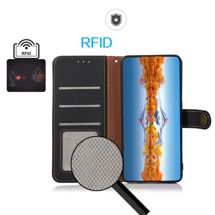 For Google Pixel 8 Pro KHAZNEH Custer Genuine Leather RFID Phone Case(Black) - Google Cases by PMC TechLife | Online Shopping South Africa | PMC TechLife | Buy Now Pay Later Mobicred