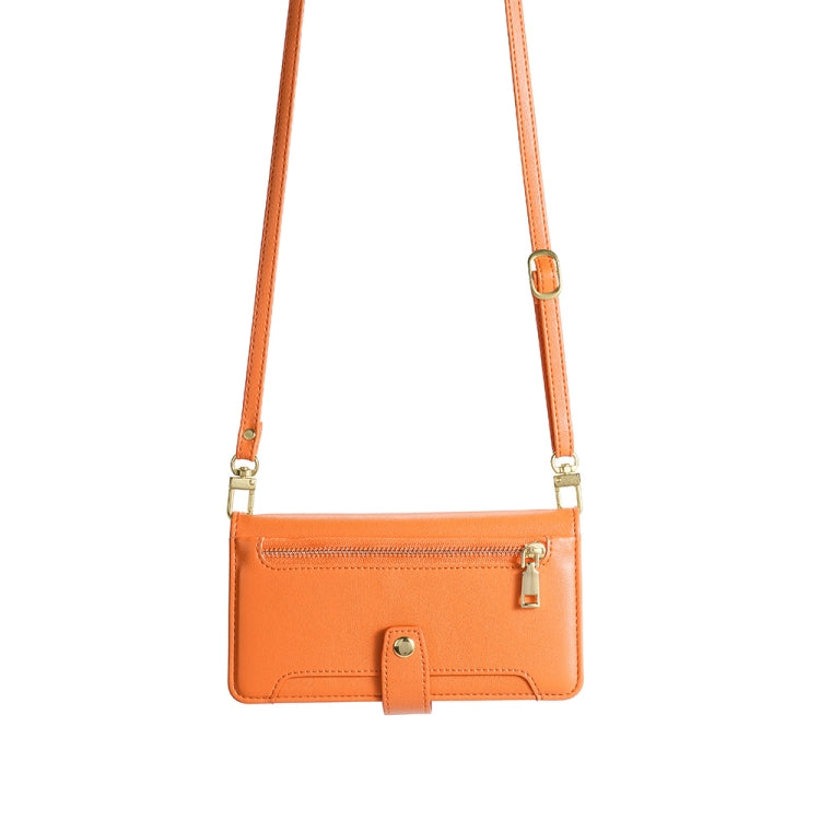 For Honor Magic5 Sheep Texture Cross-body Zipper Wallet Leather Phone Case(Orange) - Honor Cases by PMC TechLife | Online Shopping South Africa | PMC TechLife | Buy Now Pay Later Mobicred