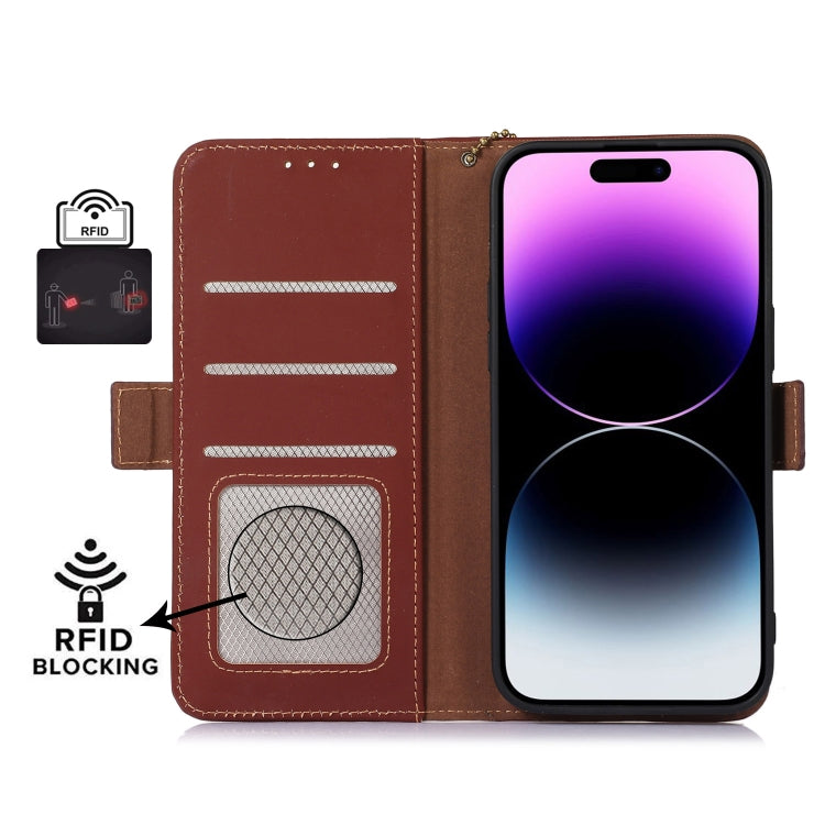 For Google Pixel 8 Pro Genuine Leather Magnetic RFID Leather Phone Case(Coffee) - free shipping - PMC TechLife - Order now!