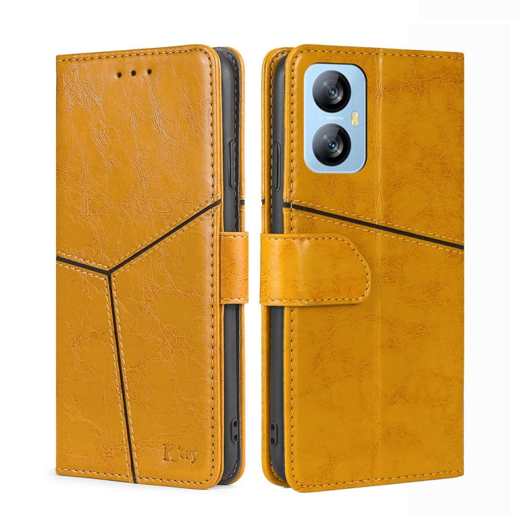 For Blackview A52 Geometric Stitching Flip Leather Phone Case(Yellow) - More Brand by PMC Jewellery | Online Shopping South Africa | PMC Jewellery | Buy Now Pay Later Mobicred