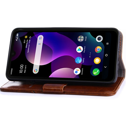 For Blackview A85 Geometric Stitching Flip Leather Phone Case(Dark Brown) - More Brand by PMC Jewellery | Online Shopping South Africa | PMC Jewellery | Buy Now Pay Later Mobicred