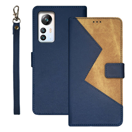 For Blackview A85 idewei Two-color Splicing Leather Phone Case(Blue) - More Brand by idewei | Online Shopping South Africa | PMC Jewellery