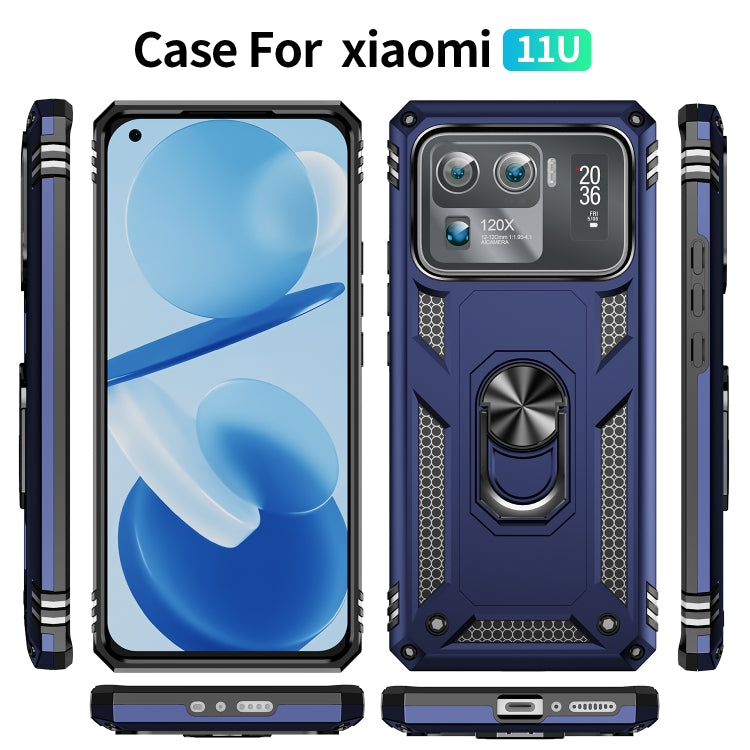 For Xiaomi Mi 11 Ultra Shockproof TPU + PC Phone Case with Holder(Blue) - Xiaomi Cases by PMC TechLife | Online Shopping South Africa | PMC TechLife | Buy Now Pay Later Mobicred