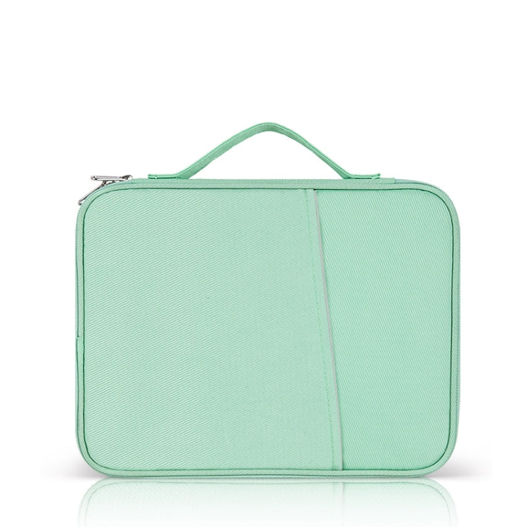 For 12.9-13 inch Laptop Portable Cloth Texture Leather Bag(Green) - 13.3 inch by PMC TechLife | Online Shopping South Africa | PMC TechLife | Buy Now Pay Later Mobicred