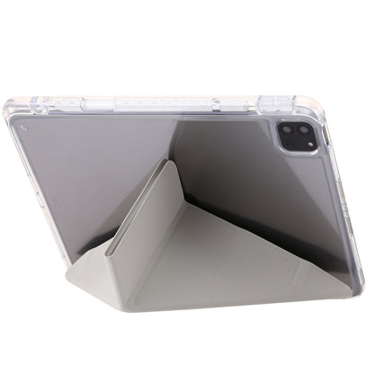 For iPad Pro 12.9 2022 / Air 13 2024 Clear Acrylic Deformation Leather Tablet Case(Grey) - iPad Pro 12.9 (2022/2021) Cases by PMC Jewellery | Online Shopping South Africa | PMC Jewellery | Buy Now Pay Later Mobicred