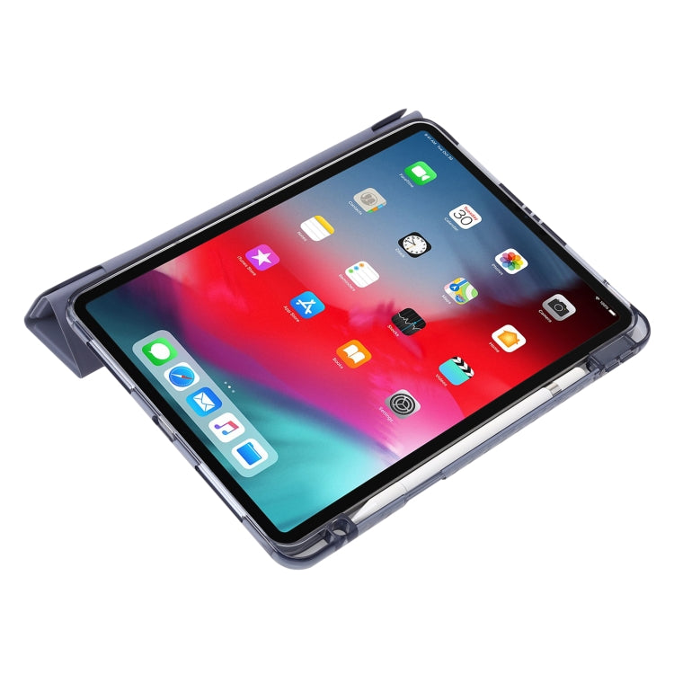 For iPad Pro 12.9 2022 / Air 13 2024 Clear Acrylic Deformation Leather Tablet Case(Grey) - iPad Pro 12.9 (2022/2021) Cases by PMC Jewellery | Online Shopping South Africa | PMC Jewellery | Buy Now Pay Later Mobicred