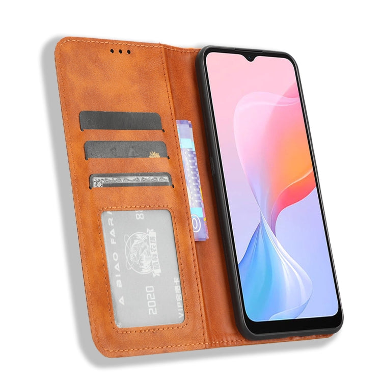 For Blackview A85 Magnetic Buckle Retro Texture Leather Phone Case(Brown) - More Brand by PMC TechLife | Online Shopping South Africa | PMC TechLife | Buy Now Pay Later Mobicred