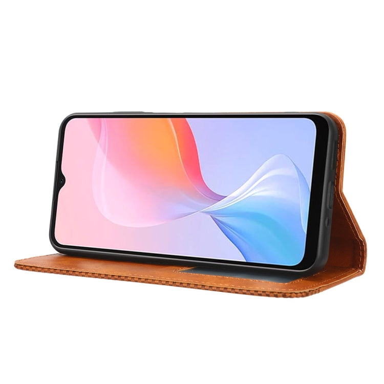 For Blackview A85 Magnetic Buckle Retro Texture Leather Phone Case(Brown) - More Brand by PMC TechLife | Online Shopping South Africa | PMC TechLife | Buy Now Pay Later Mobicred