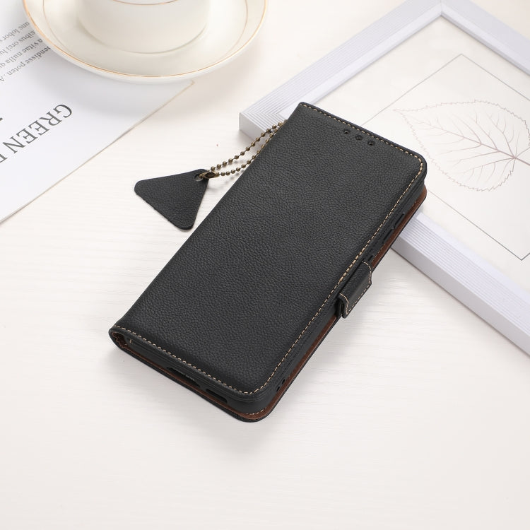 For Xiaomi Redmi K70 Side-Magnetic TJ Genuine Leather RFID Phone Case(Black) - K70 Cases by PMC Jewellery | Online Shopping South Africa | PMC Jewellery | Buy Now Pay Later Mobicred