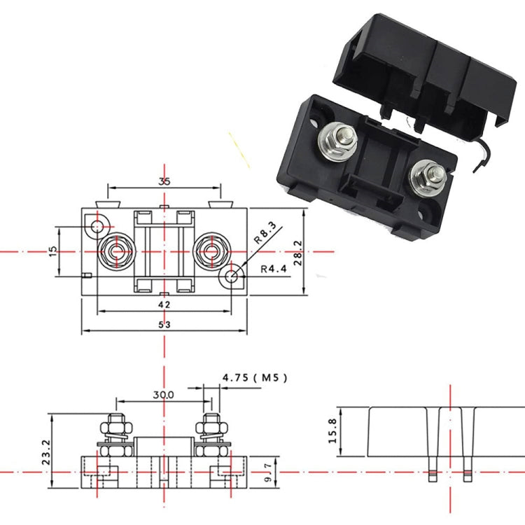 6 in 1 ANS Car Fuse Holder Fuse Box, Current:40A & 50A & 60A - Fuse by PMC Jewellery | Online Shopping South Africa | PMC Jewellery | Buy Now Pay Later Mobicred