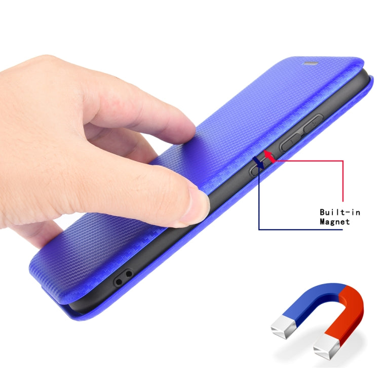 For DOOGEE X97 / X97 Pro Carbon Fiber Texture Flip Leather Phone Case(Blue) - Doogee Cases by PMC TechLife | Online Shopping South Africa | PMC TechLife | Buy Now Pay Later Mobicred
