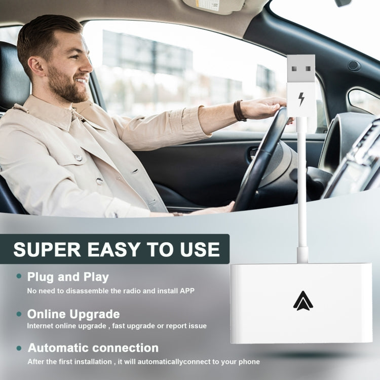 THT-020-2+ USB + USB-C / Type-C Wired to Wireless Carplay Adapter for Android Smartphone(White) - Bluetooth Adapters by PMC Jewellery | Online Shopping South Africa | PMC Jewellery | Buy Now Pay Later Mobicred