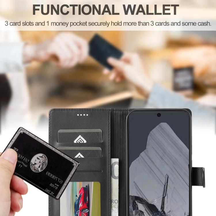 For Google Pixel 9 / 9 Pro LC.IMEEKE Calf Texture Flip Leather Phone Case(Black) - Google Cases by LC.IMEEKE | Online Shopping South Africa | PMC TechLife | Buy Now Pay Later Mobicred